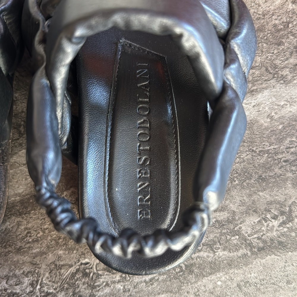 ERNESTO DOLANI Puff Leather Sandals.  size 37 - Picture 5 of 7